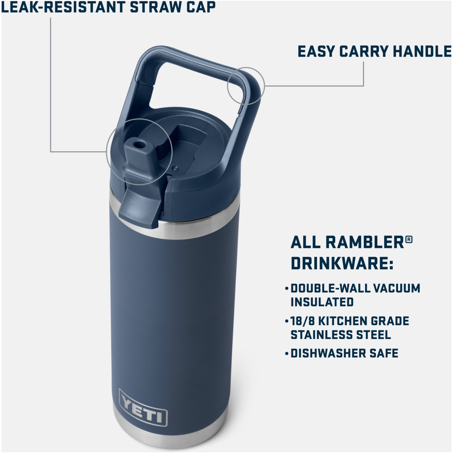 2026 YETI Rambler 18 OZ Botella Con Pajita De Color 70000003482 - Seafoam